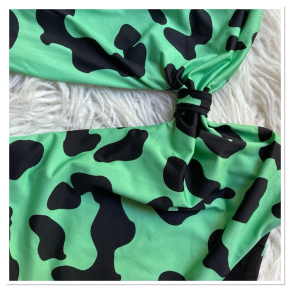 NWT Beach Riot Monokini High Cut Swimsuit Green Black Size XS - Picture 3 of 13